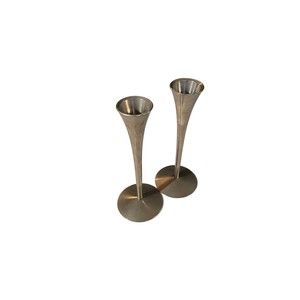 MCM Arthur Salm Solingen Germany chrome candle holders pair